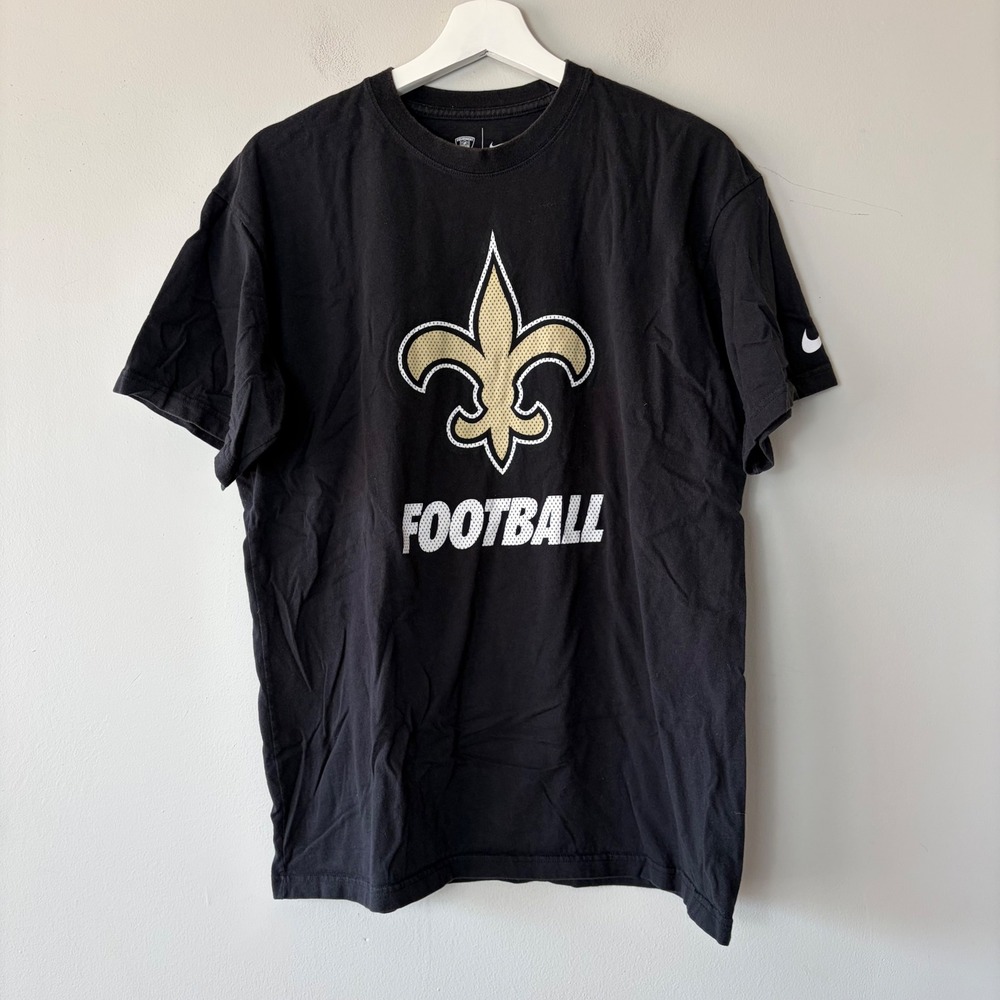 Nike NFL New Orleans Saints Football T-Shirt Mens Medium Black Training Tee